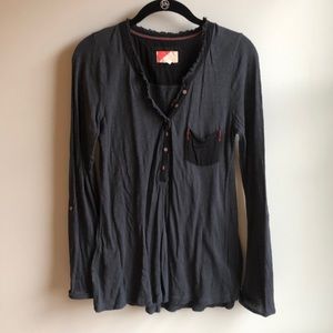 Anthropologie Dark Gray Long Sleeve Top
